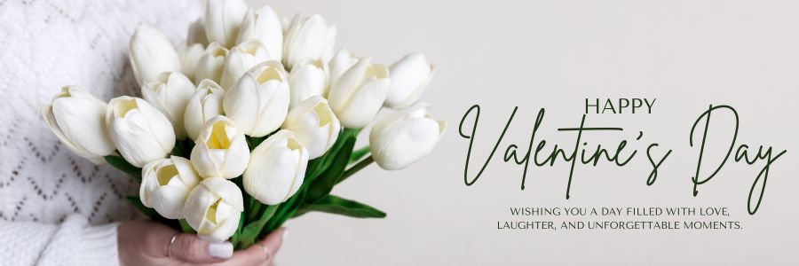 Decent Happy Valentine's Day Cover With White Flowers And Decent Wishes For Friends