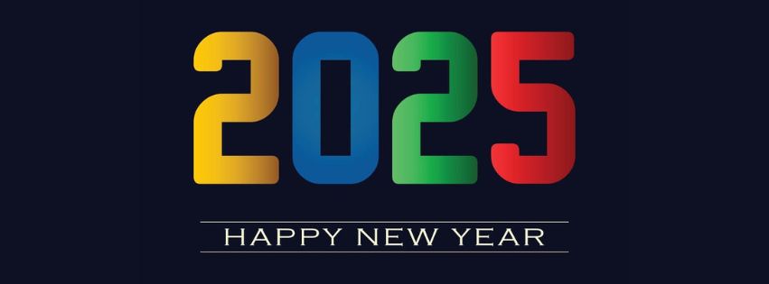 Cute Colorful Happy New Year 2025 Facebook Timelien Cover Photo And Banner Neat And Decent Design