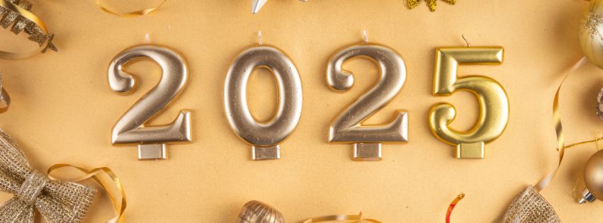 Golden 3D New Year 2025 FB Cover Photos