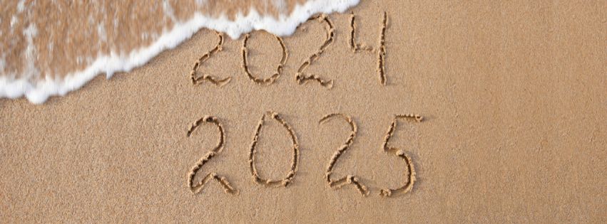 Happy 2025 New Year Cover For Beaches Lover Advance Wishes 2023 To 2024 Moving