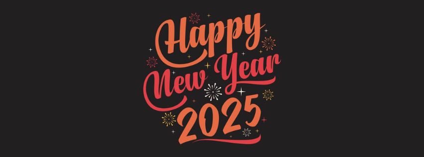 Happy New Year 2025 Cover Header Banner HD Free Celebration