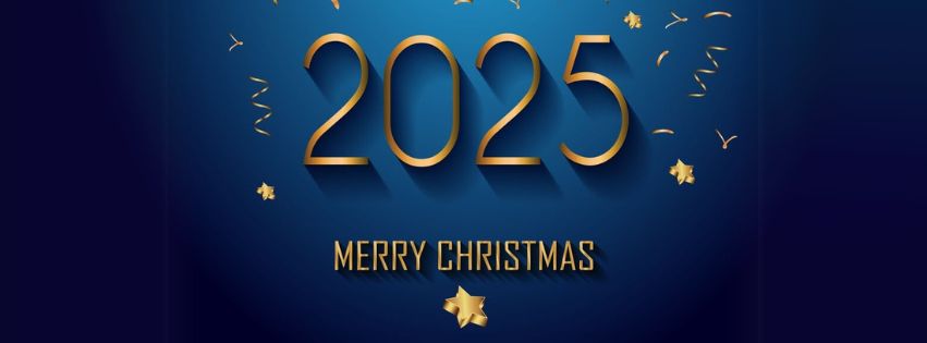 New Year 2025 Facebook Cover Picture Banner Neon Disco Light Style