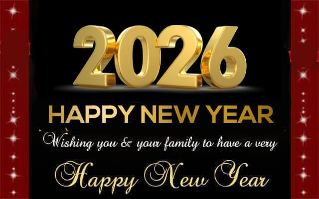 New Year Greeting Card Image 2026 Golden