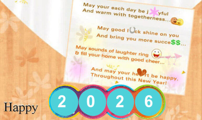 New Year 2026 Wishes Greeting Card Image HD 696x415