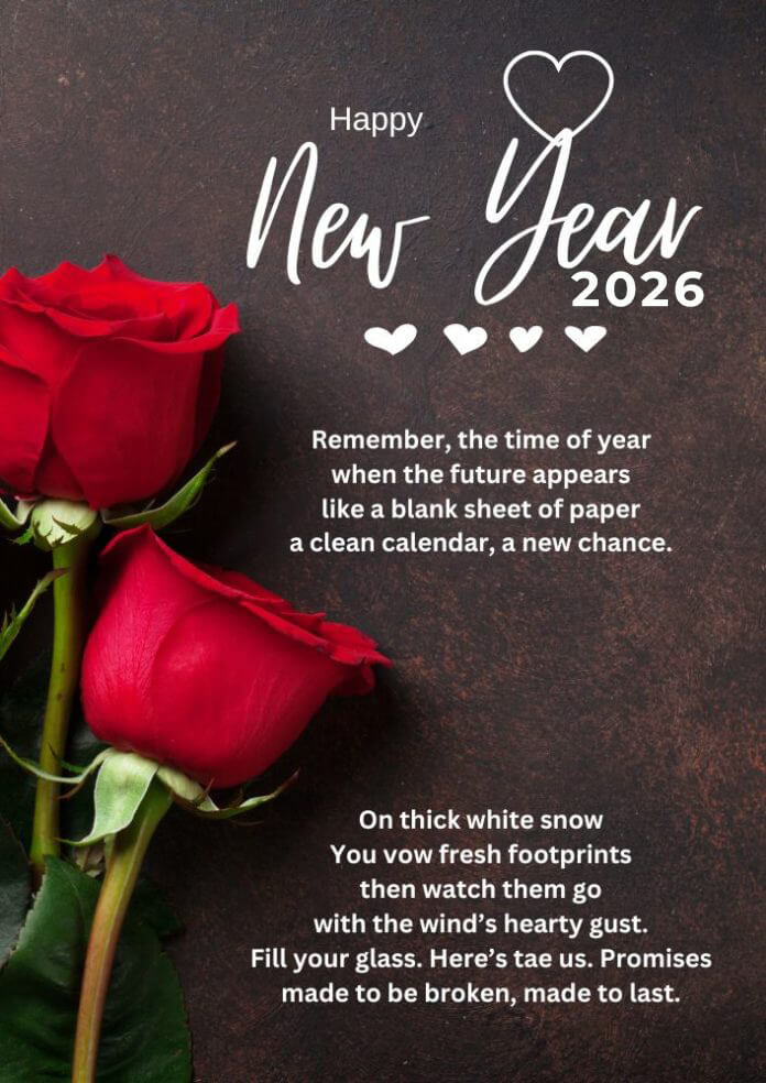 Romantic Happy New Year 2026 Poem 696x984