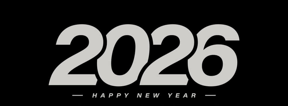 Happy New Year 2026 Black And White Screensaver E1765449016519