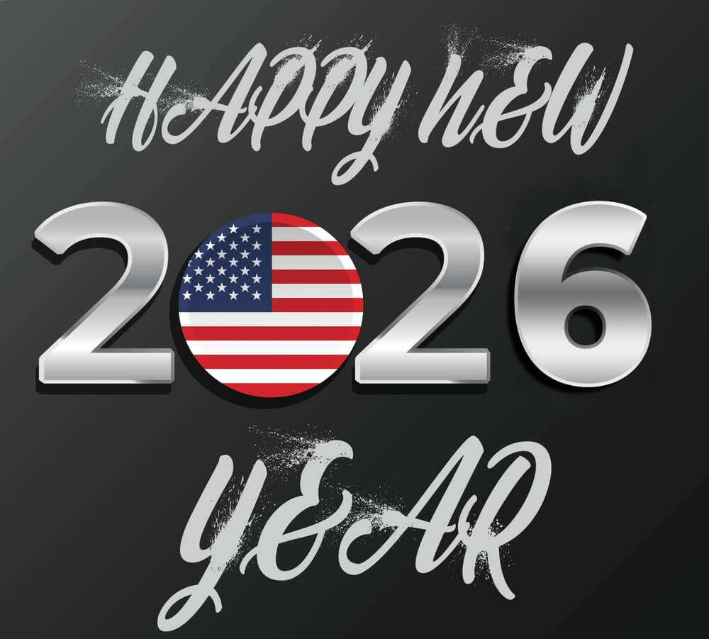American Flag Happy New Year 2026 Wallpaper Image