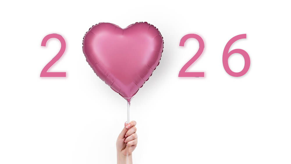 Cute Pink Happy New Year 2026 Images
